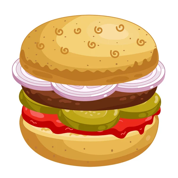 Burger σε λευκό φόντο. — Διανυσματικό Αρχείο
