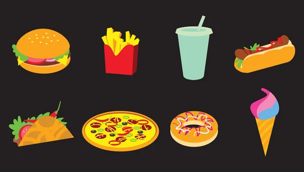 Juego de iconos de comida rápida —  Fotos de Stock