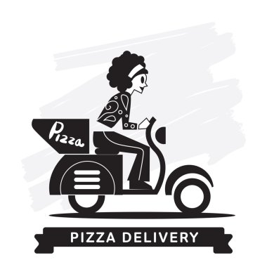 Pizza Delivery Service, Vector icon.