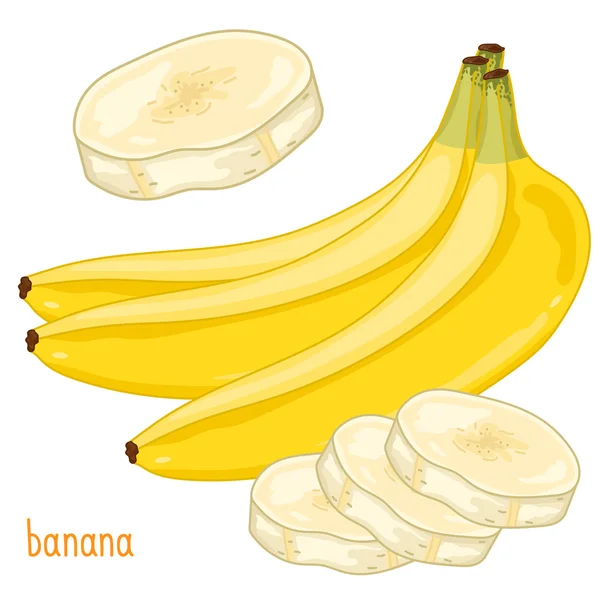 Banane isoliert, Vektor. — Stockvektor