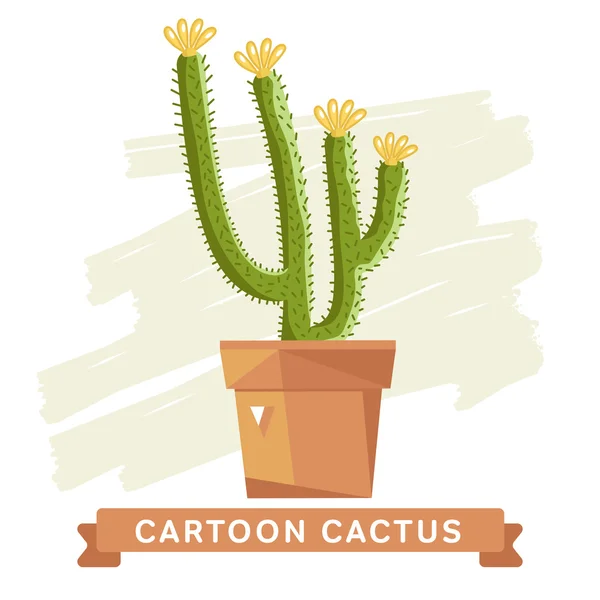 Fleur de cactus, cactus isolé . — Image vectorielle