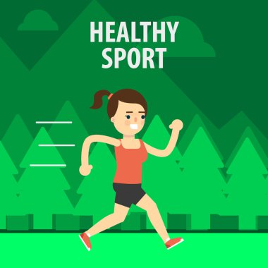 Açık spor. Sokakta koşan kız