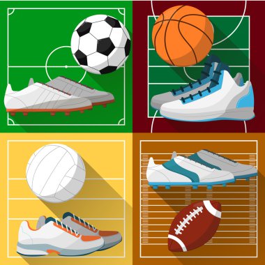 Football, basketball, volleyball, soccer field.