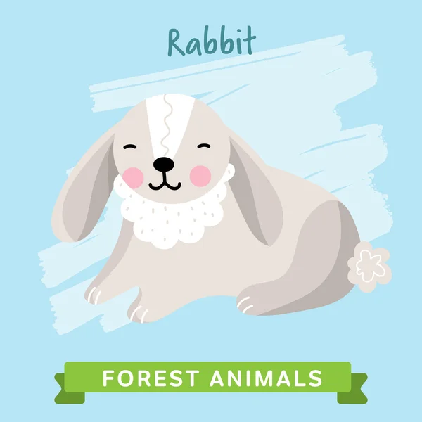Kaninchen, Waldtiere. — Stockvektor
