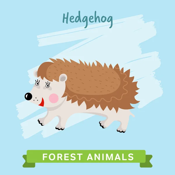 Hedgehog Vetor, animais da floresta . — Vetor de Stock