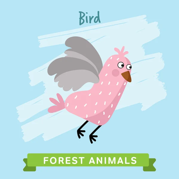 Bird Vector, forest animals. — Stock Vector