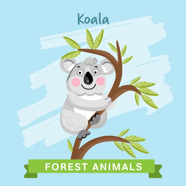 Koala Vector, forest animals. — Stock Vector