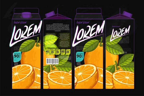 Template Packaging Design Orange Juice — Stock Vector