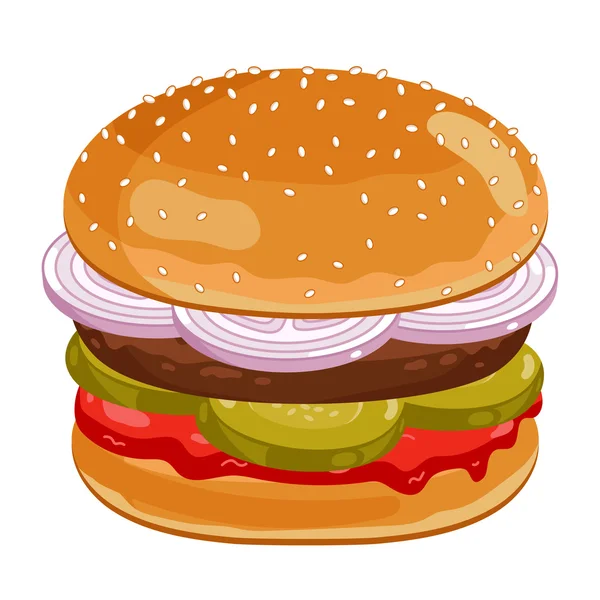 Burger em fundo branco. — Fotografia de Stock