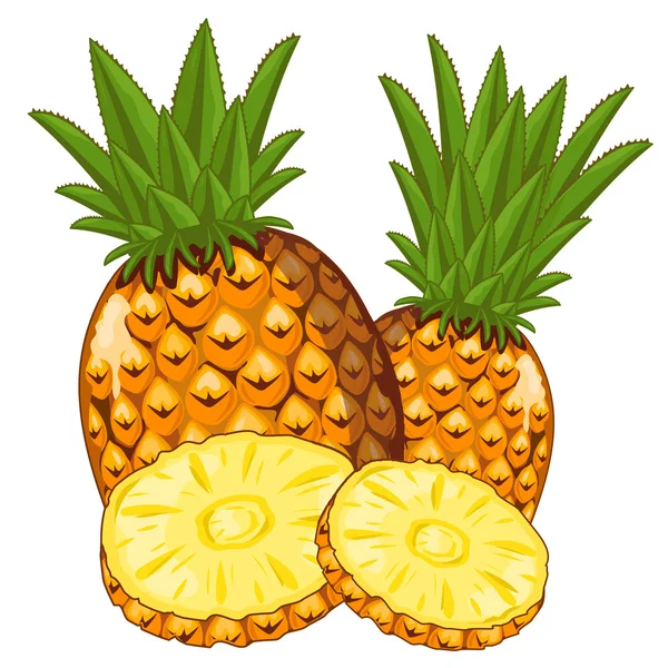 Zusammensetzung der Ananas isoliert — Stockfoto