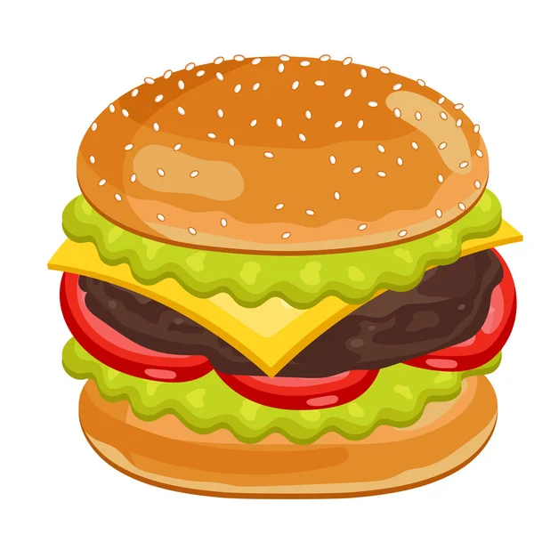 Burger em fundo branco. — Fotografia de Stock