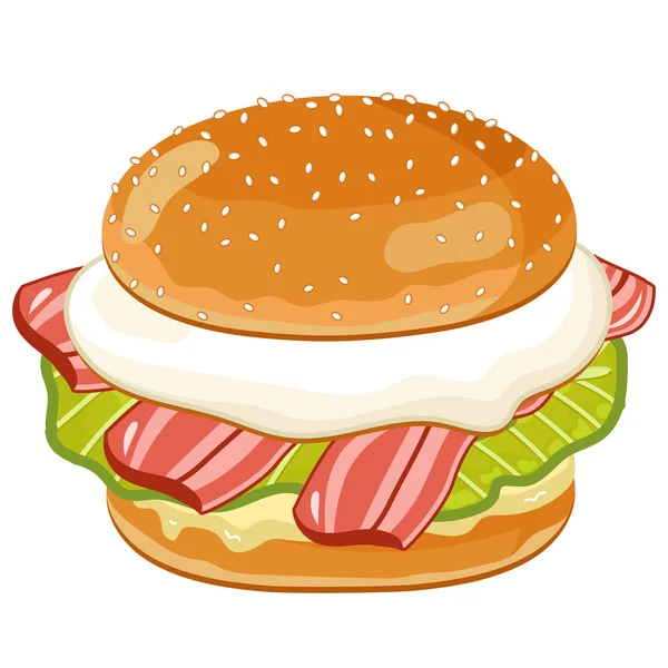 Burger sur fond blanc. — Photo