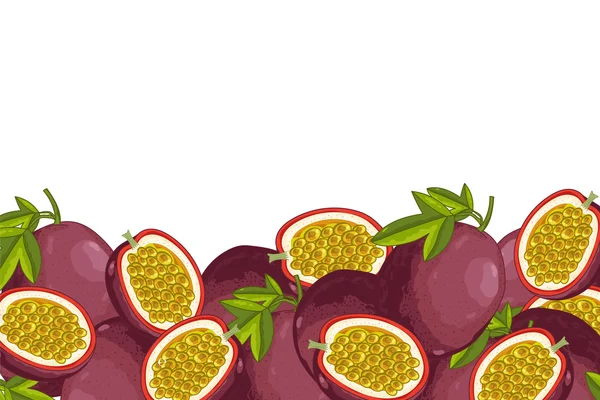 Composición de fruta de la pasión aislada — Vector de stock