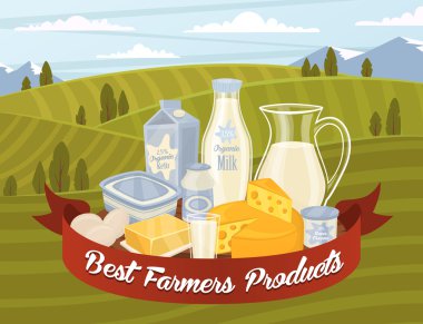 Dairy products vector