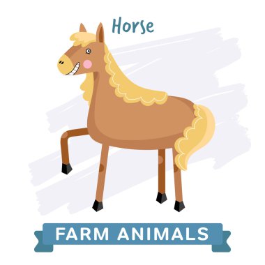 Horse isolated, vector.