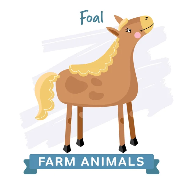 Foal isolated, vector. — 图库矢量图片