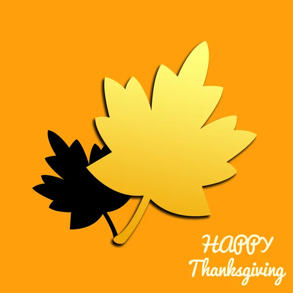 Happy Thanksgiving day illustration background orange with leave and text space — Stock Photo, Image