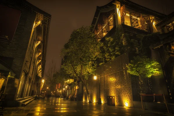 Chengdu com beco à noite — Fotografia de Stock