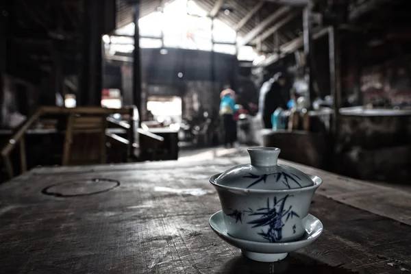 Sichuan에 있는 오래 된 찻집 — 스톡 사진