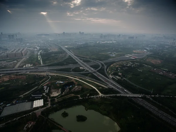 空中都市交通 — ストック写真