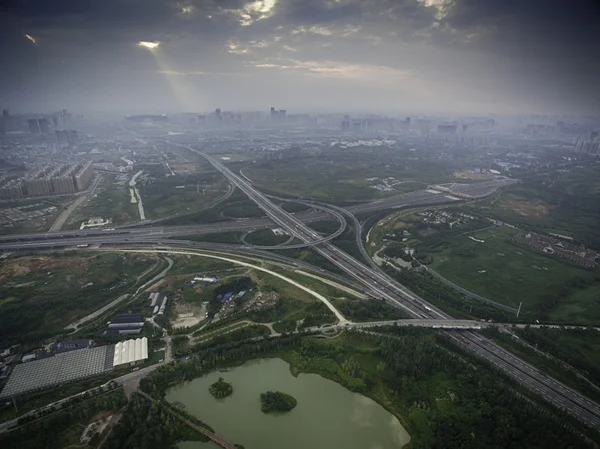 空中都市交通 — ストック写真