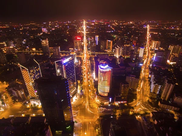 Aerial downtown cheng du — Stockfoto