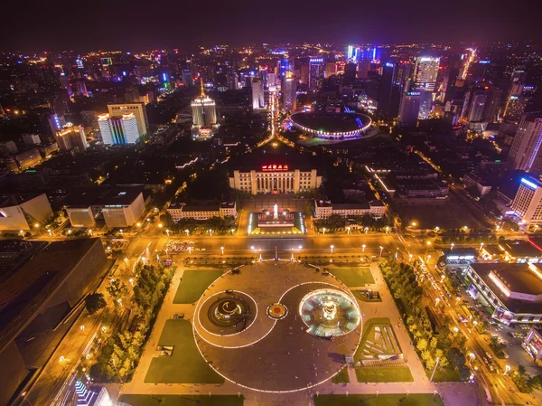 Praça Chengdu tianfu à noite — Fotografia de Stock