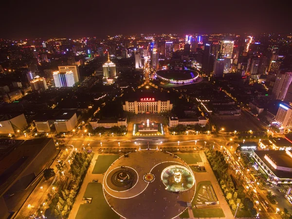 Chengdu tianfu τετράγωνο τη νύχτα — Φωτογραφία Αρχείου