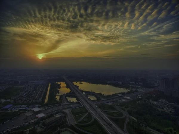 Aerial stadstrafik — Stockfoto