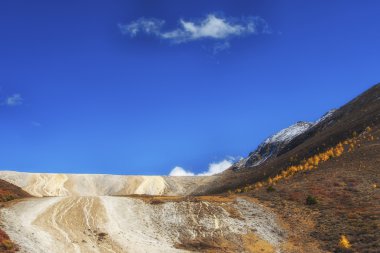 Çin Sichuan xindu Köprüsü, Inagi Aden, doğal sonbahar güzelliği