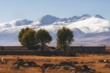 Çin Sichuan xindu Köprüsü, Inagi Aden, doğal sonbahar güzelliği