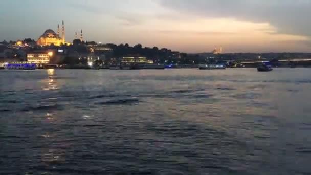 Туреччина, Стамбул на Мармурове море і Босфор уповільнена кінозйомка — стокове відео