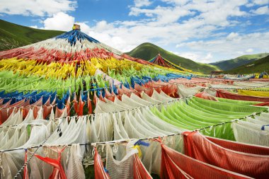 China's Tibetan Colorful sutra streamer clipart