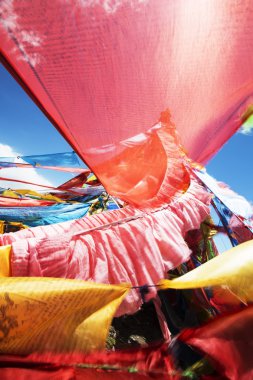 China's Tibetan Colorful sutra streamer clipart