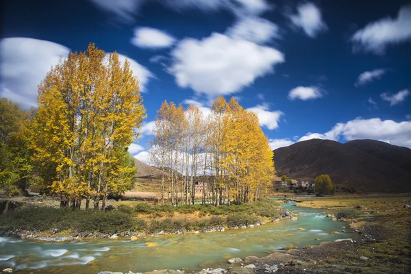 Η δυτική περιοχή της πόλης Kangding, Sichuan θιβετιανής Αυτόνομης Νομαρχίας, επαρχία Ganzi Κίνα η Xinduqiao, βρίσκεται στην εθνική οδό 318, γραμμή Sichuan του Θιβέτ — Φωτογραφία Αρχείου