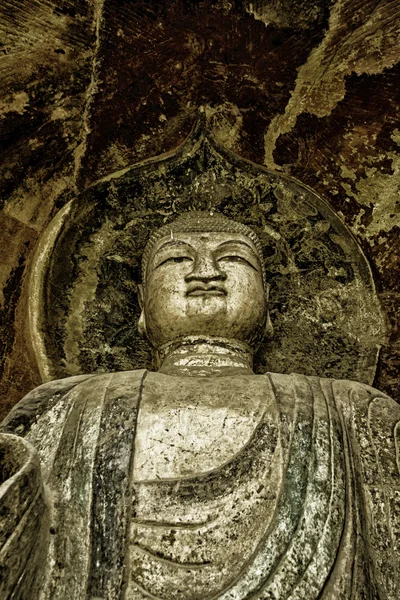 Guangyuan mille grotte buddha scogliera — Foto Stock