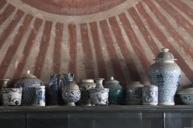 Çin Chengdu Chongzhou eski çayevinde.