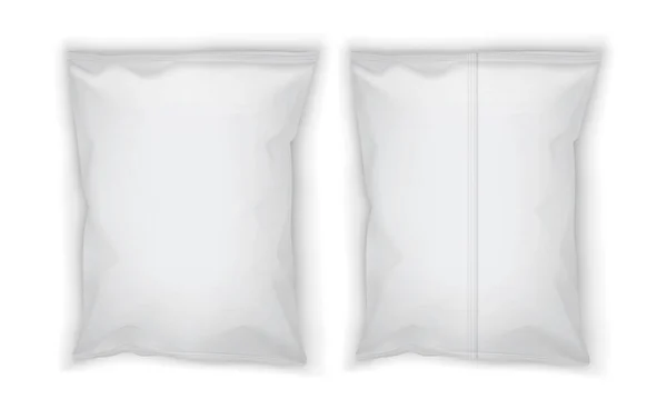 白色空白包装隔离在白色背景顶部和底部视图模拟向量 — 图库矢量图片