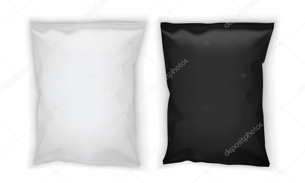 white and black paper packaging isolated on white background vector mock up 