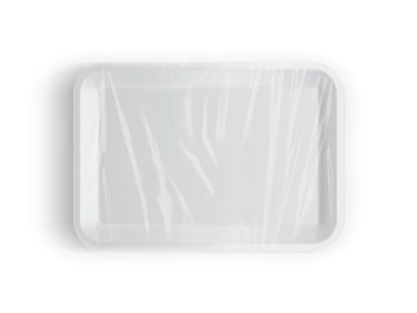 白盘包装食品 用白色本底物载体分离制成的模型 — 图库矢量图片