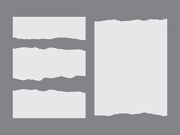 Білий Рваний Папір Ізольований Темному Фоні Мак Вгору Вектор — стоковий вектор