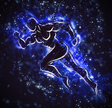 Çalışan atlet sanat kavramı.