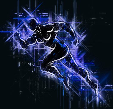 Çalışan atlet sanat kavramı.