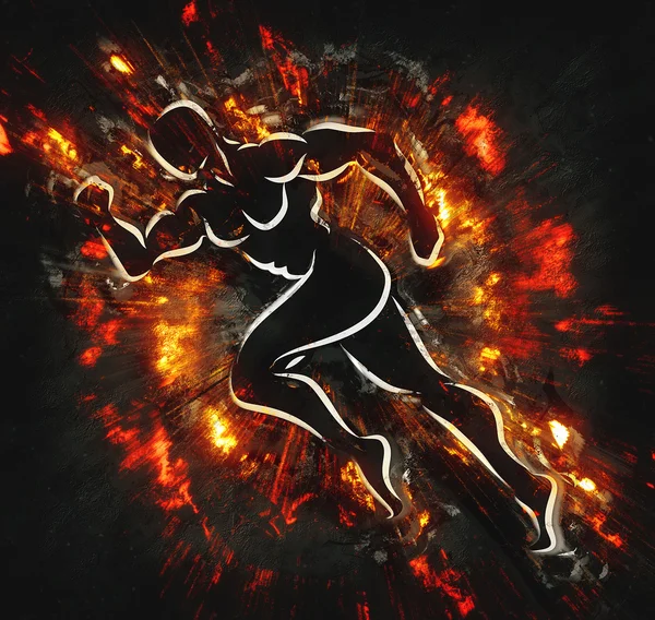 Running athlete art concept. — Stock Photo, Image