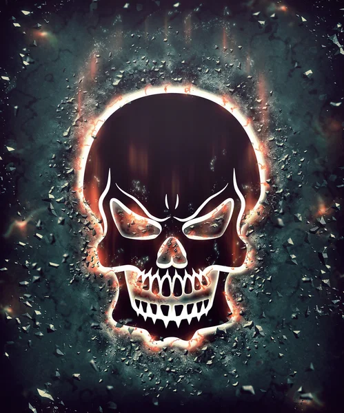 Burning skull art concept. — Stock Photo, Image