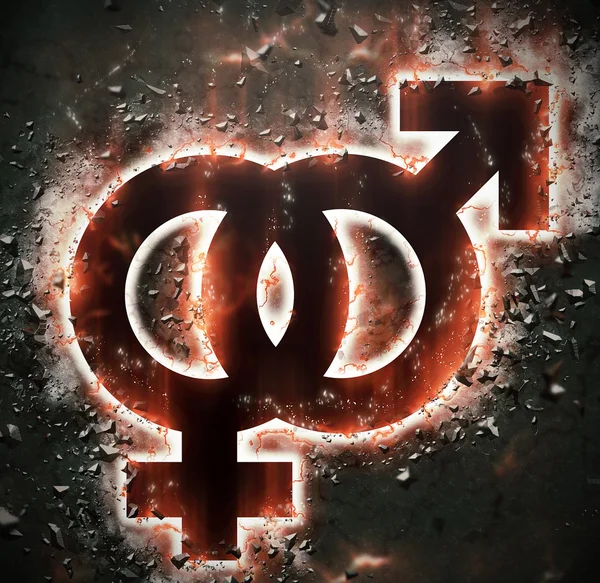 Brennendes Geschlechtersymbol — Stockfoto
