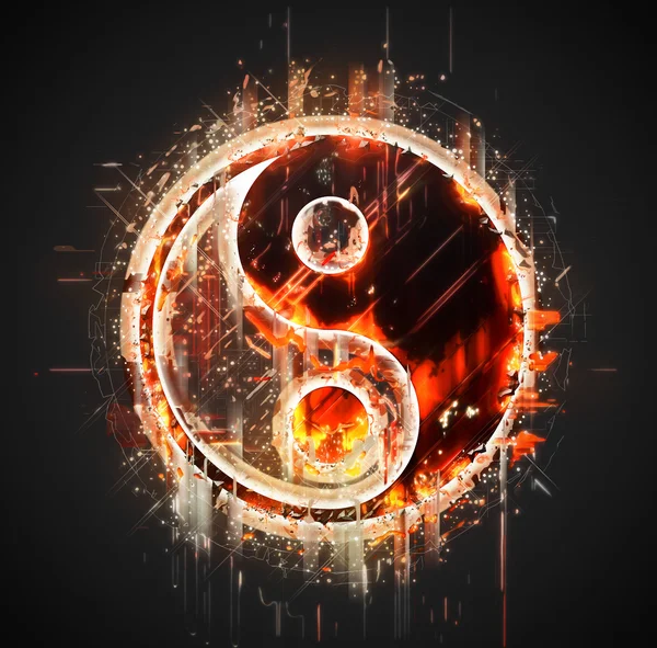 Streszczenie yin-yang znak — Zdjęcie stockowe