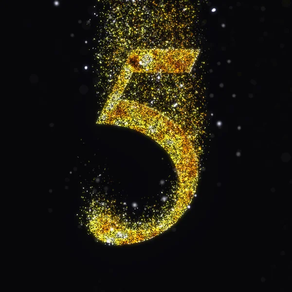 Gold scatter number 5 — Stock fotografie