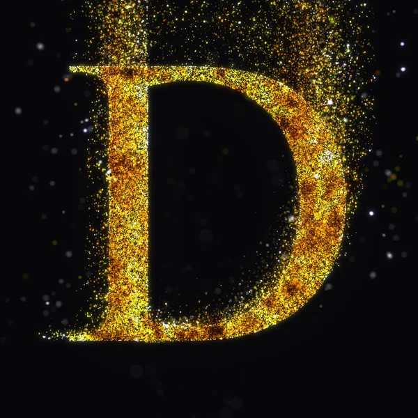 Gold scatter bokstaven D — Stockfoto