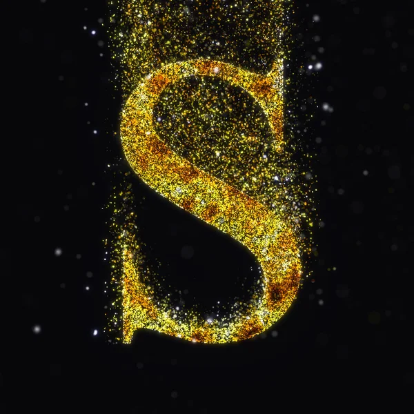 Gold scatter letter S — Stock Photo, Image